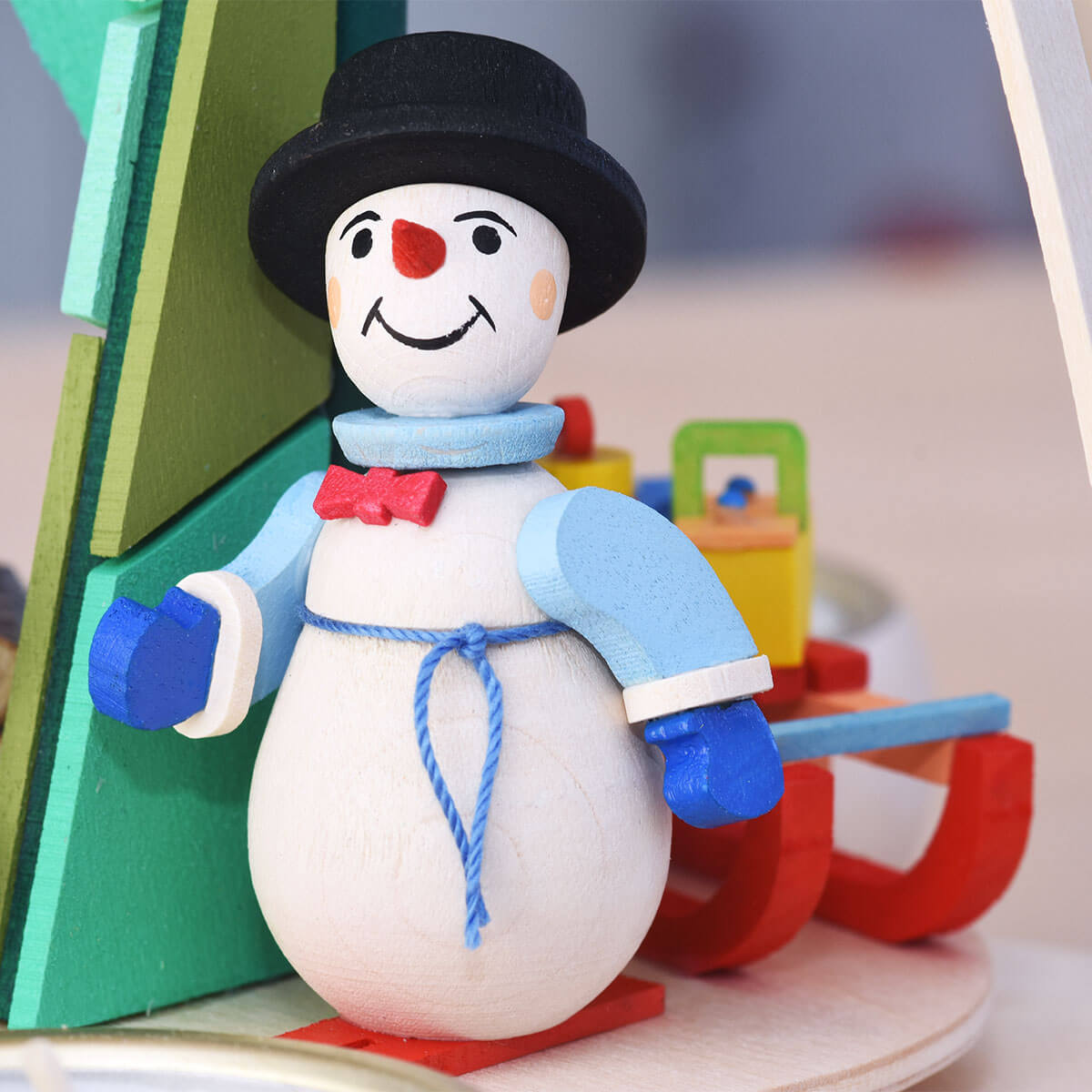 Tealight pyramid 'Snowman', 25 cm