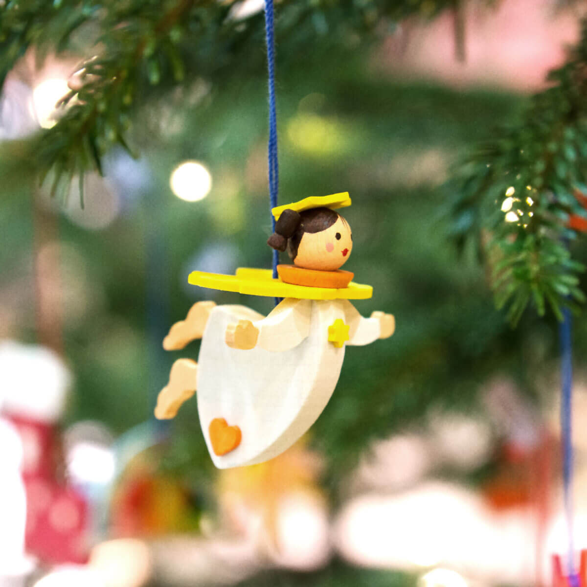 Schwebeengel als Baumschmuck blau