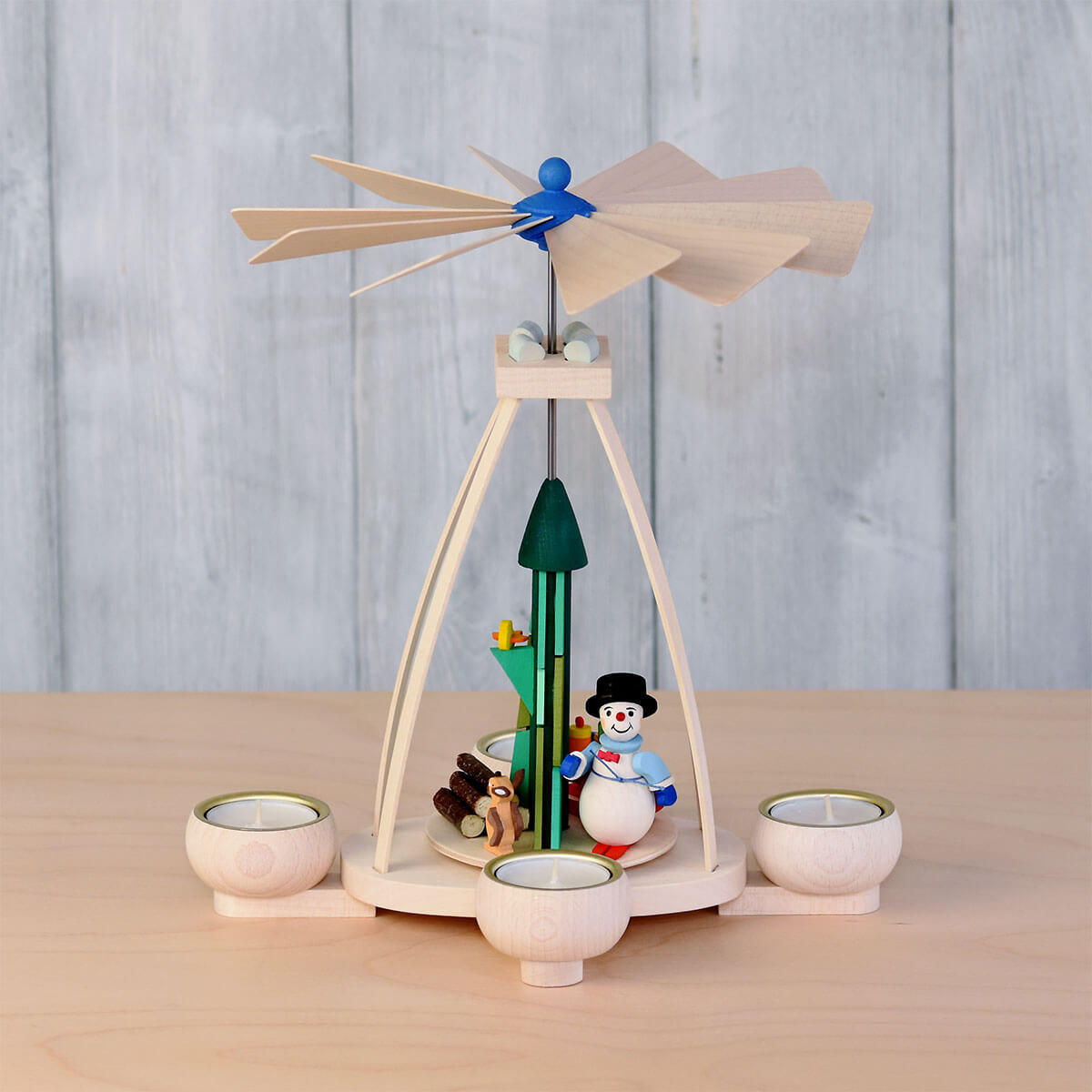 Tealight pyramid 'Snowman', 25 cm