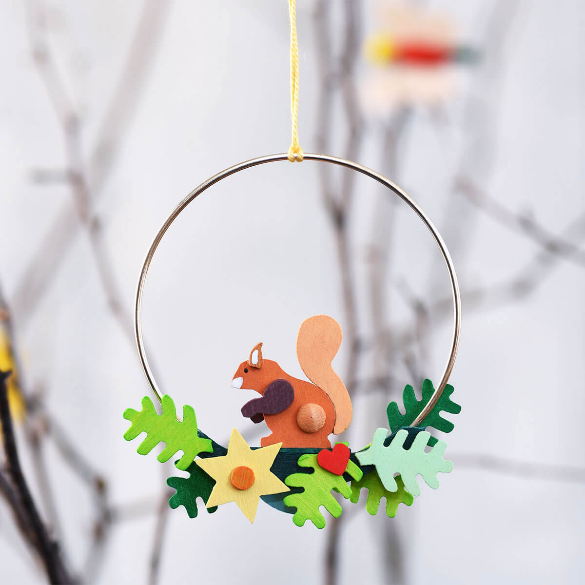Waldtiere im Ring als Baumschmuck -MIT EICHHÖRNCHEN-