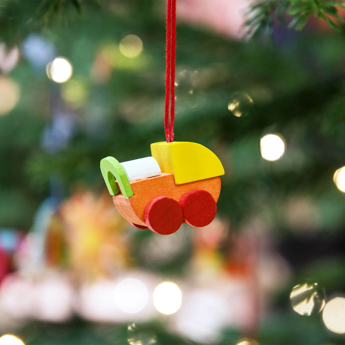 Doll Carriage Ornament blue