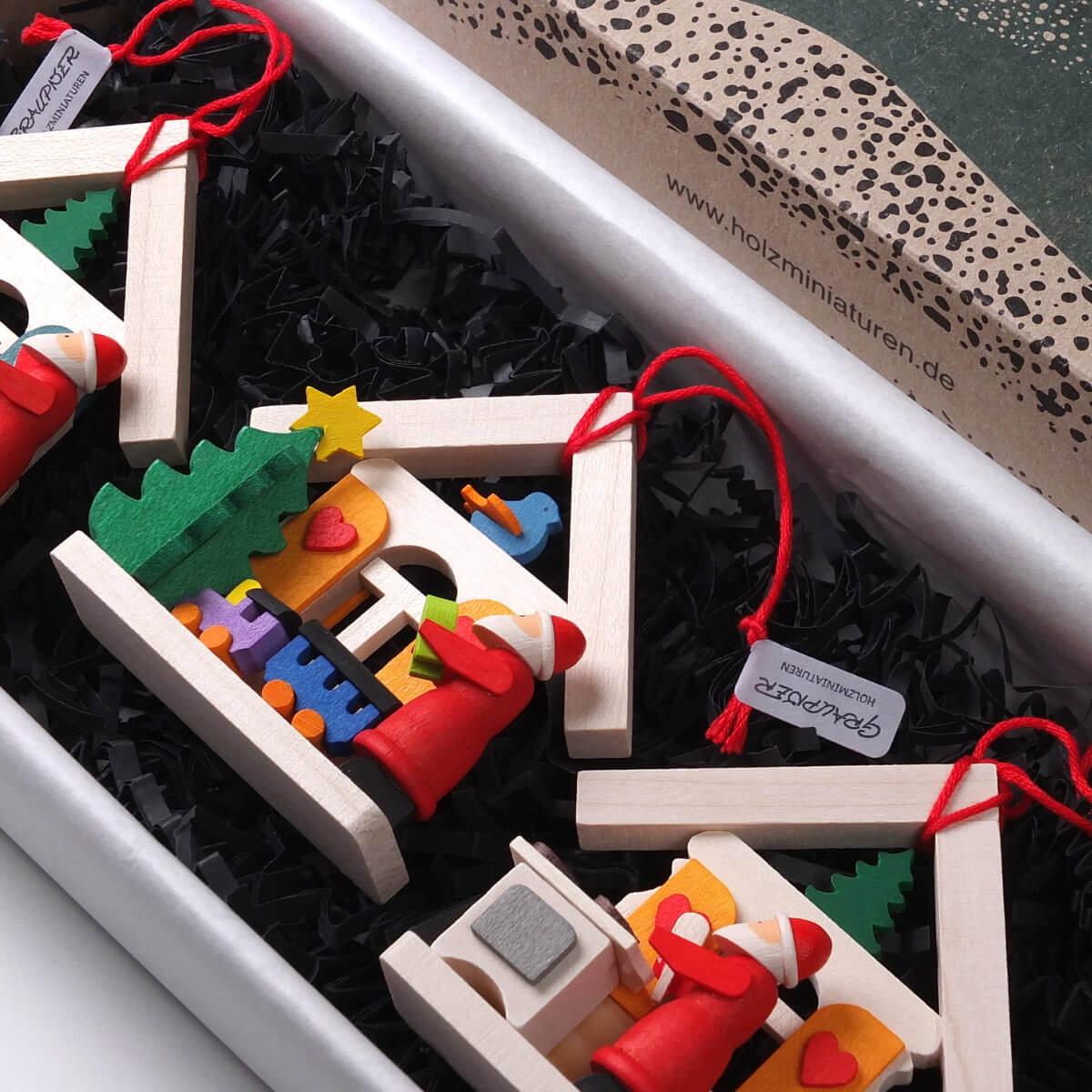 Geschenk-Set 'Weihnachtsmannhäuser' Baumschmuck, 3-teilig