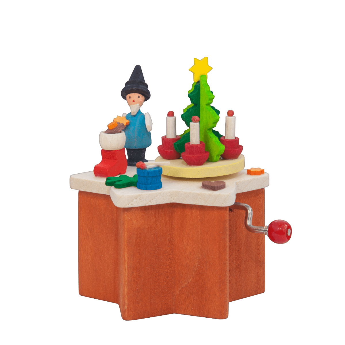 Kurbelspieldose Zwerg Adventsstube