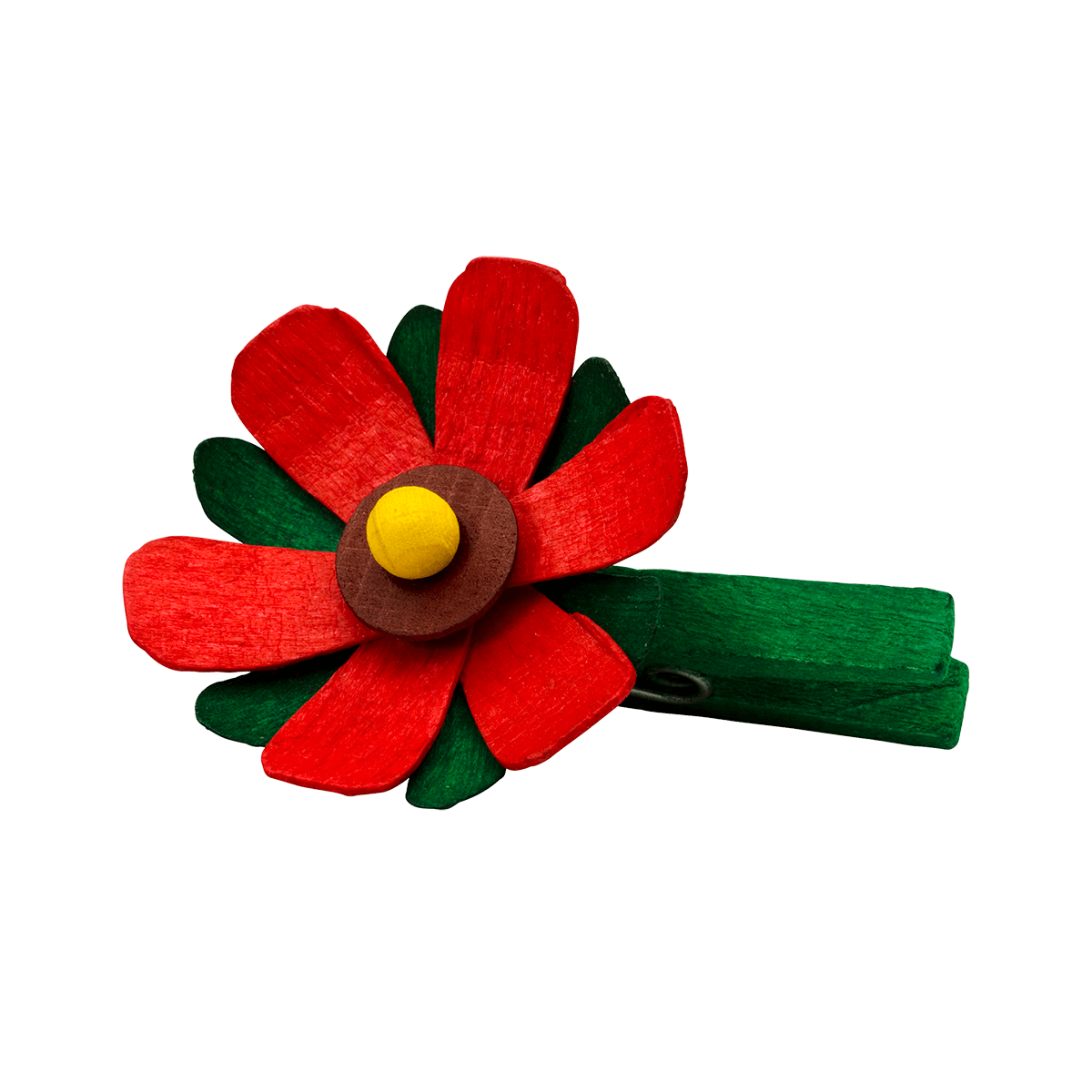 Spanblume mit Klammer rot