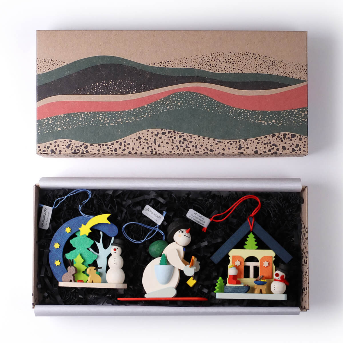 Geschenk-Set 'Schneemänner' Baumschmuck, 3-teilig