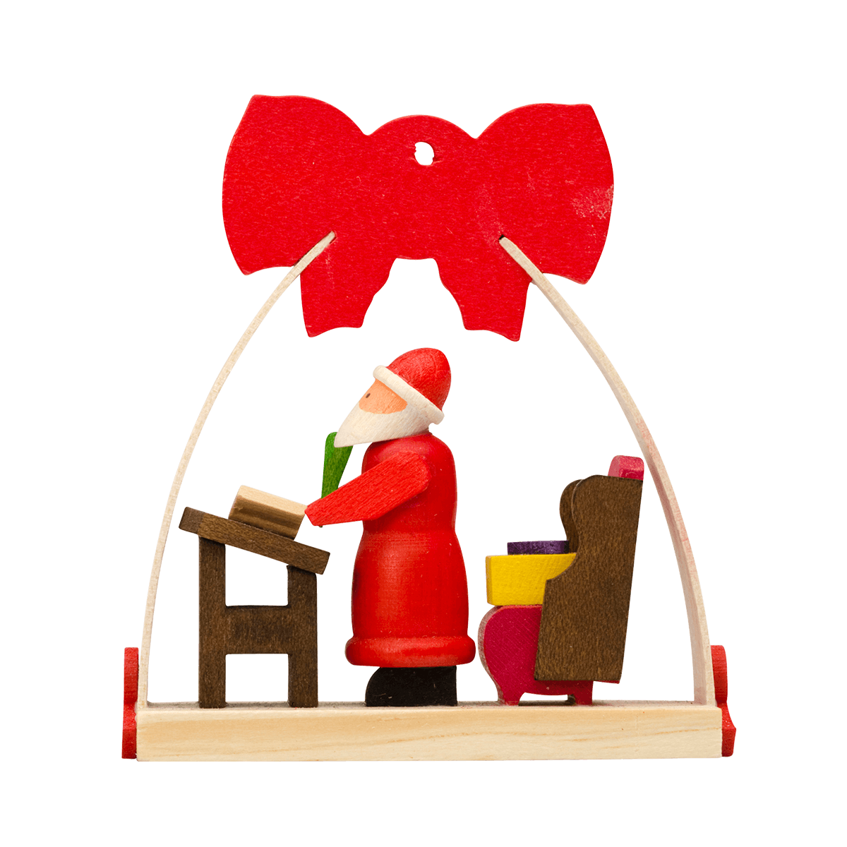 Schleife Weihnachtsmann als Baumschmuck - mit Wunschzettel -
