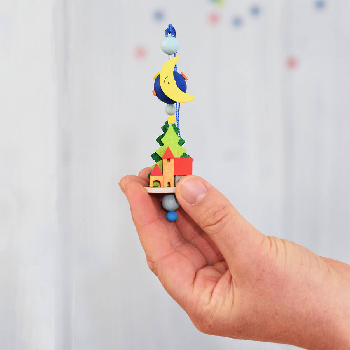 Spindle Ornament with nutcracker