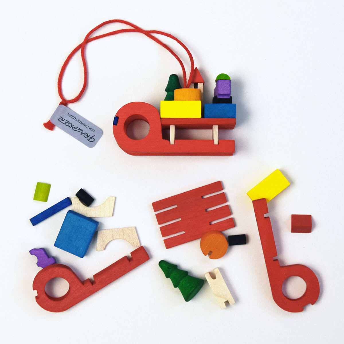 Gifts Sledge Ornament red