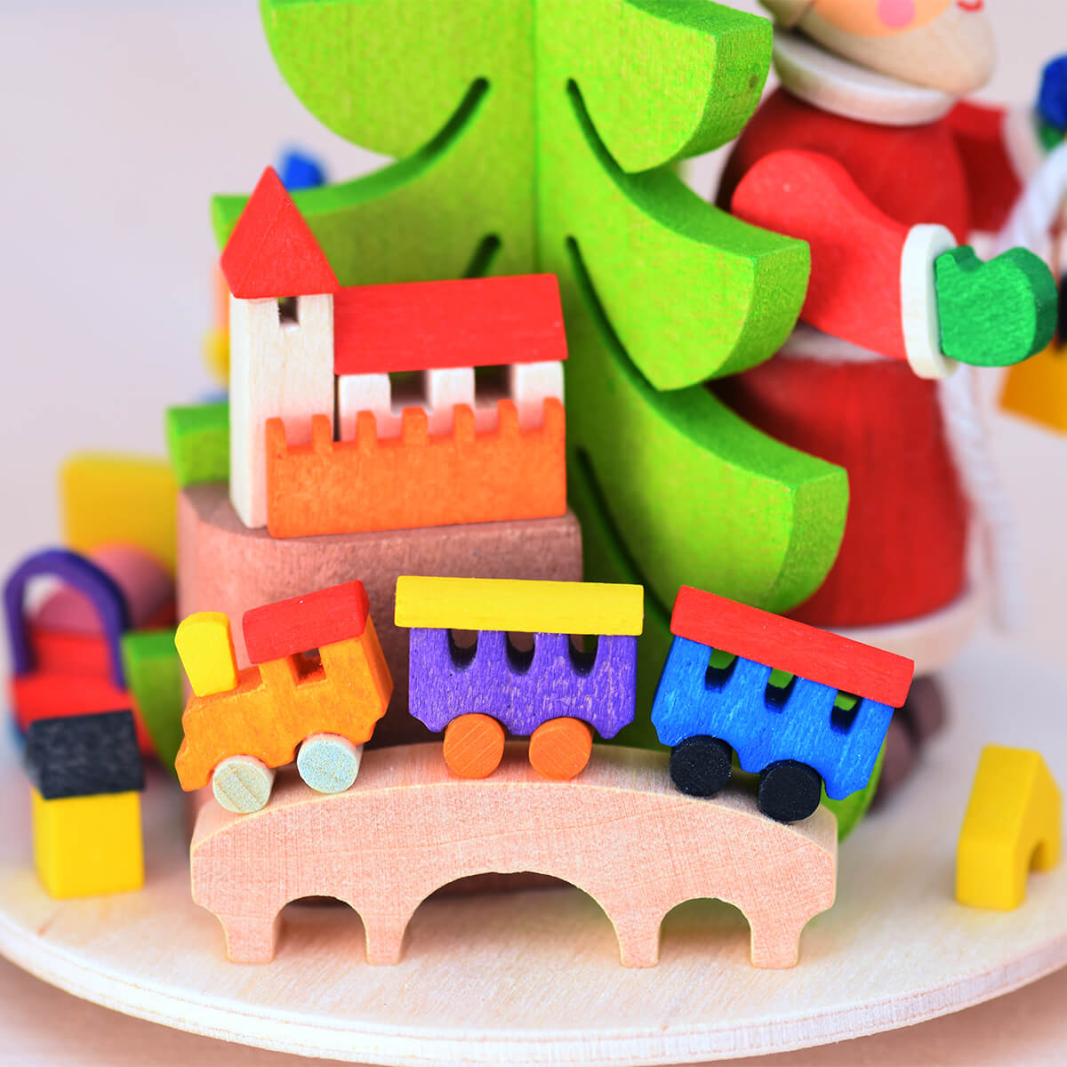 Teelichtpyramide Weihnachtsmann, 28 cm