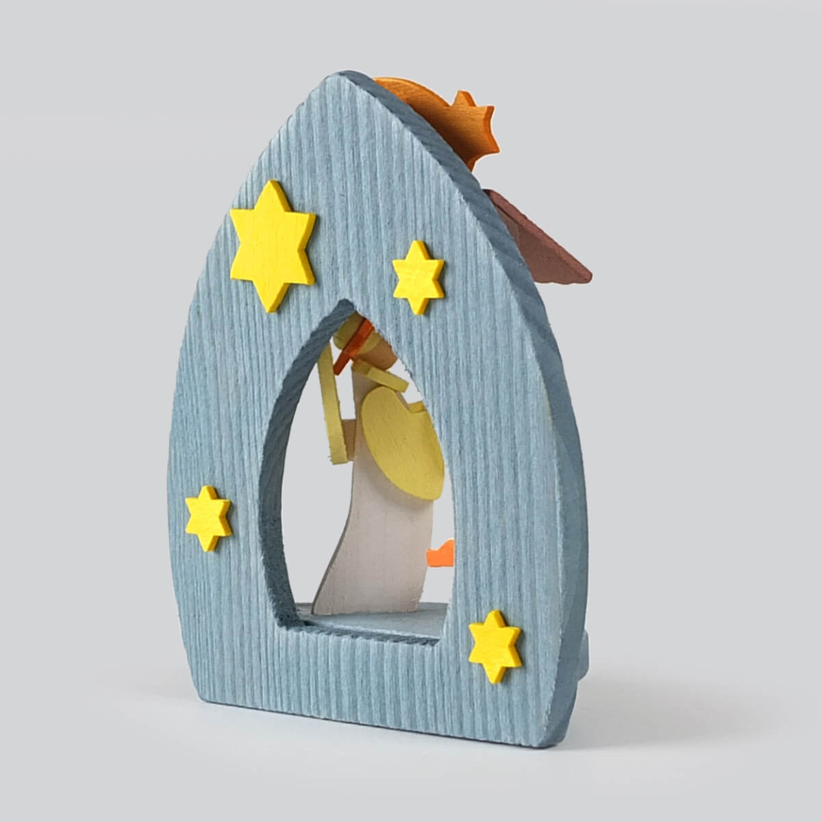 Krippe Christgeburt als Baumschmuck mit Balthasar