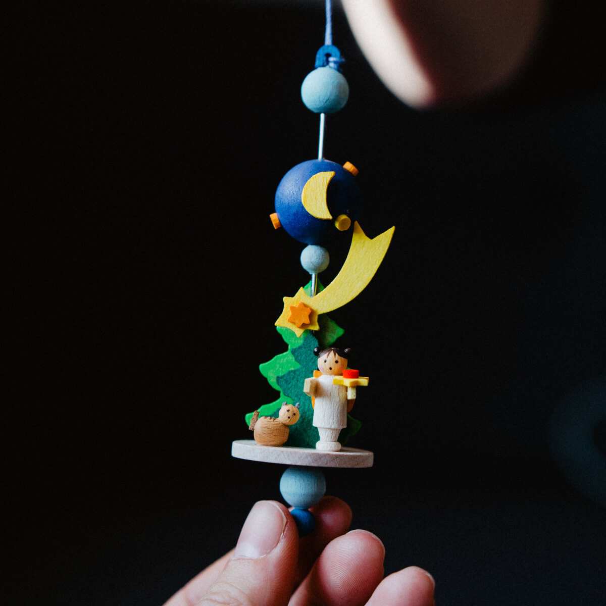Spindle Ornament with nutcracker