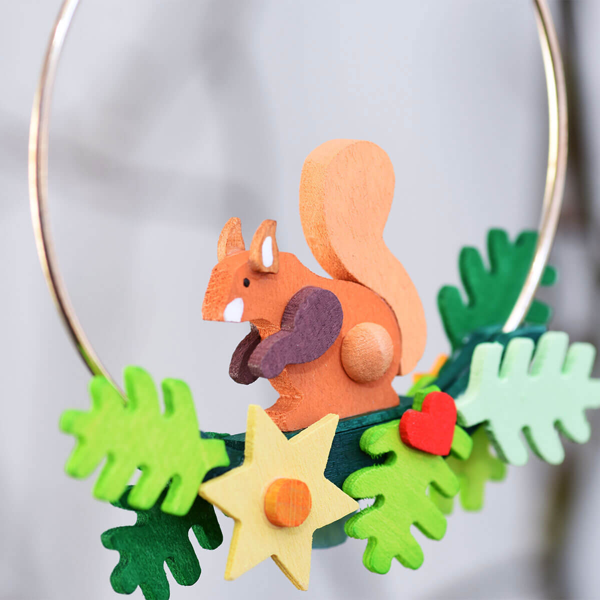Waldtiere im Ring als Baumschmuck -MIT EICHHÖRNCHEN-