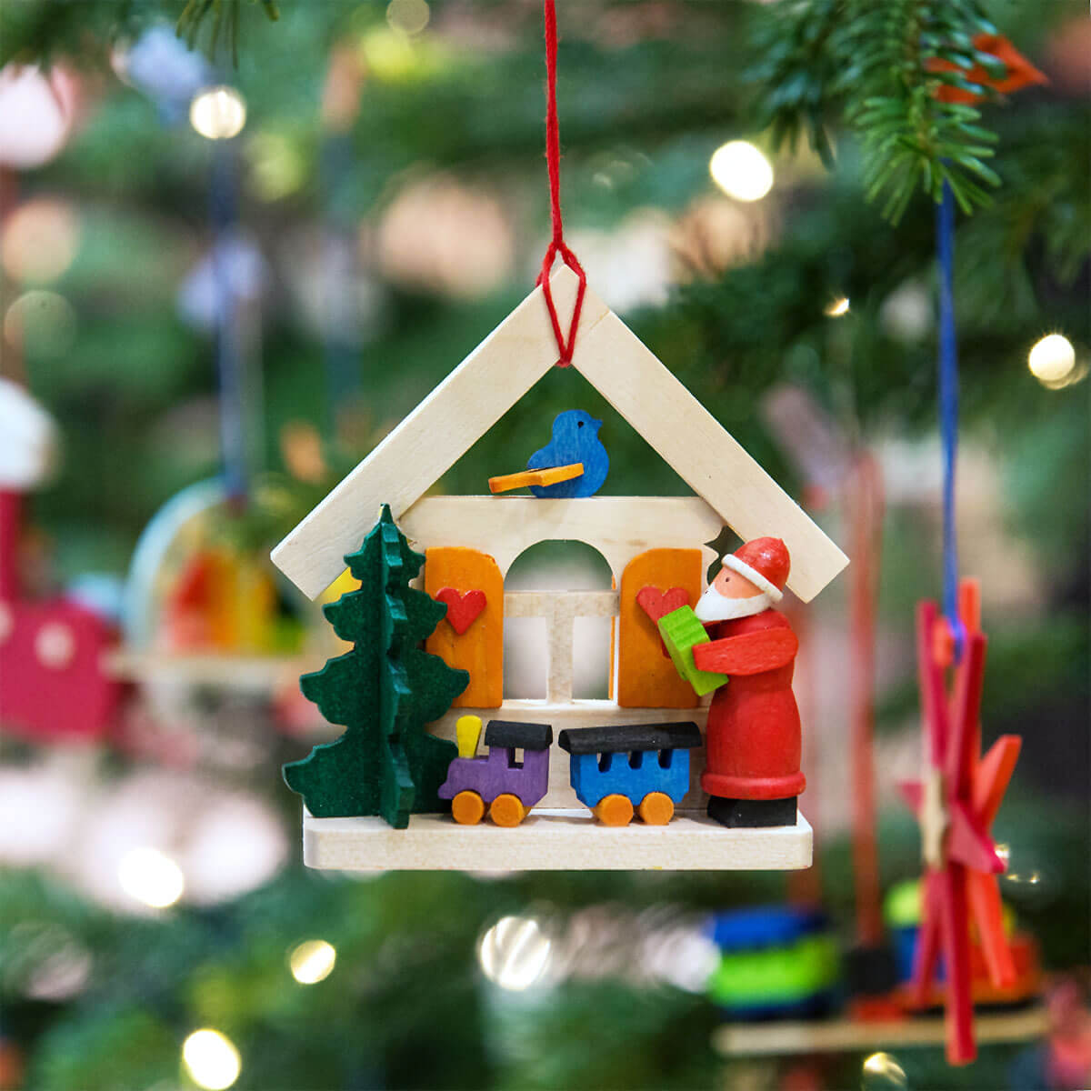 Geschenk-Set 'Weihnachtsmannhäuser' Baumschmuck, 3-teilig