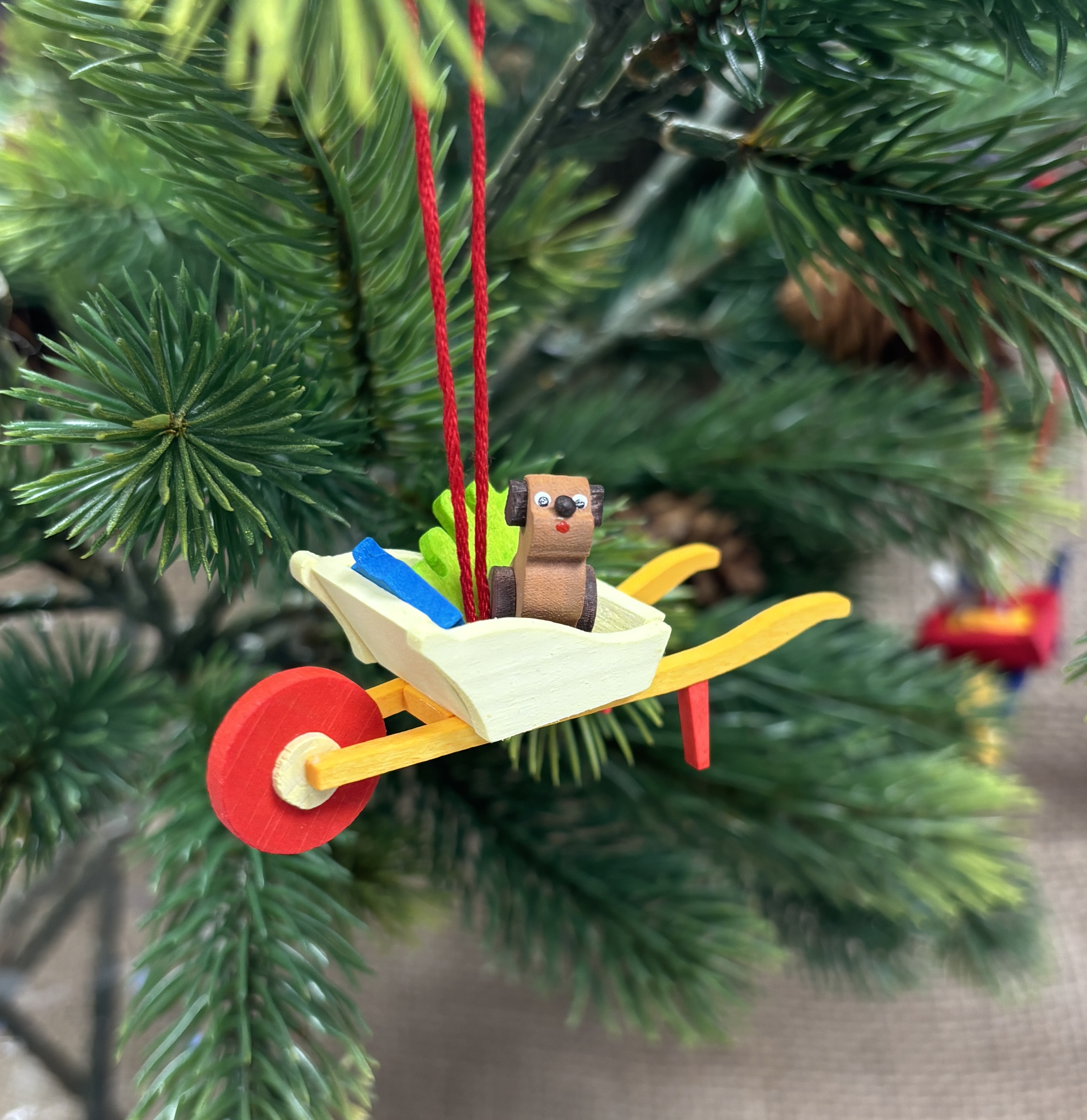 Baumanhänger Schubkarre mit Tieren