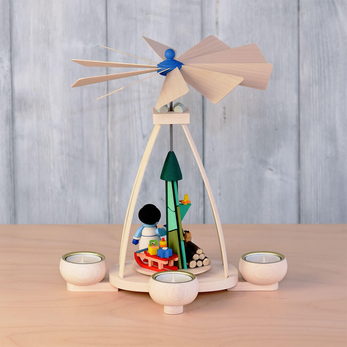 Tealight pyramid 'Snowman', 25 cm