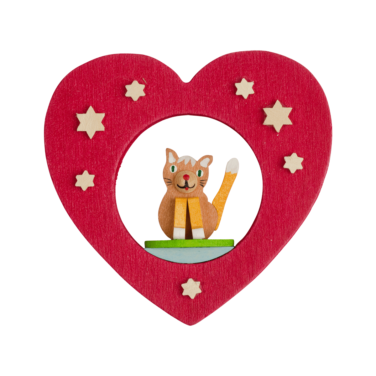 Herz als Baumschmuck - mit Katze -