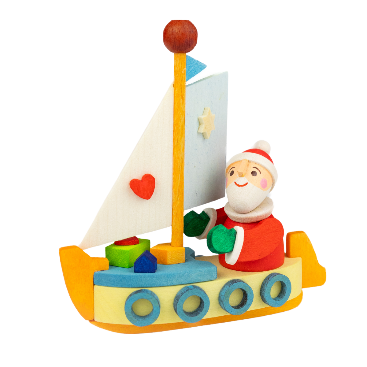 Wichtel im Segelschiff als Baumschmuck