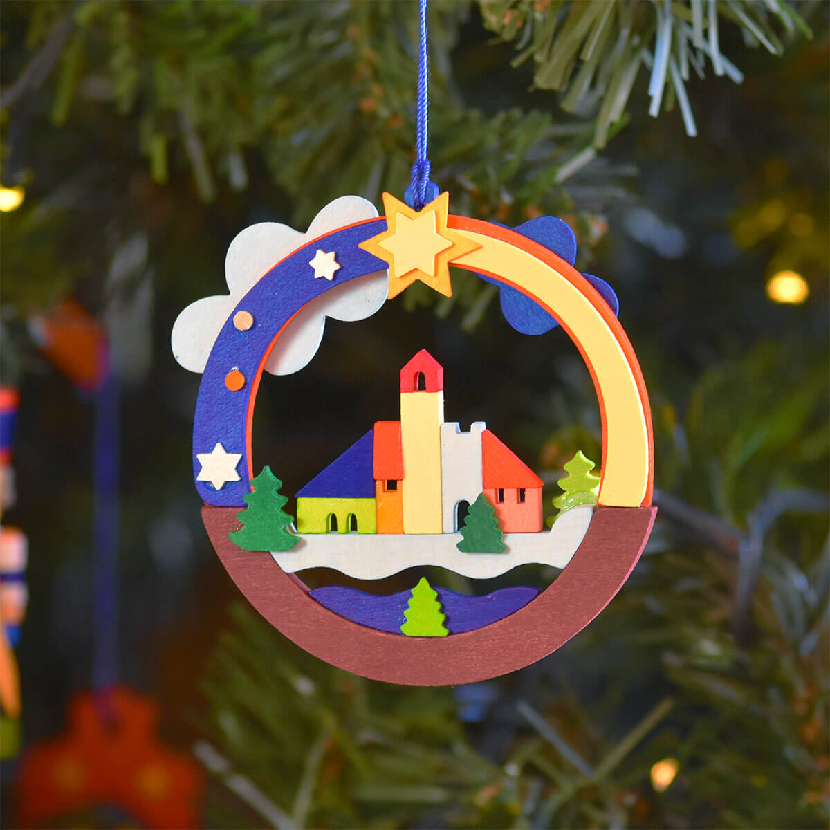 Erzgebirgische Dioramen als Baumschmuck mit Arche Noah
