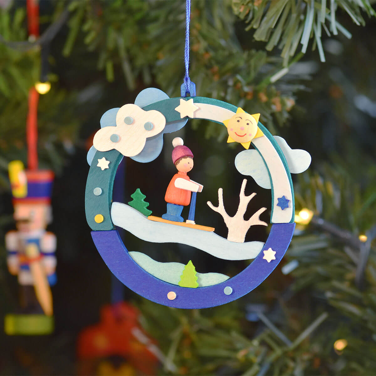 Erzgebirgische Dioramen als Baumschmuck mit Arche Noah
