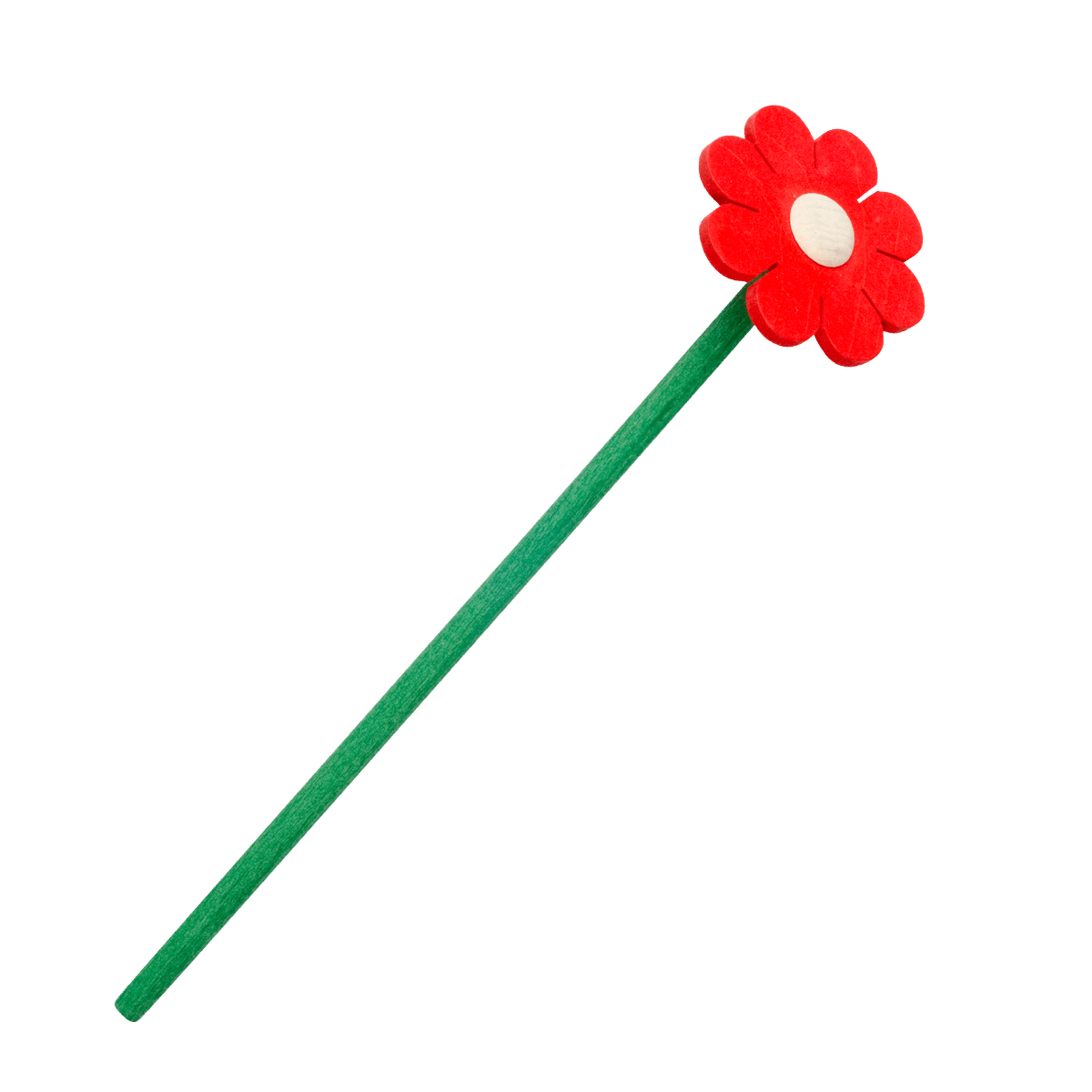 Holzblume mit Stiel - hellrot -