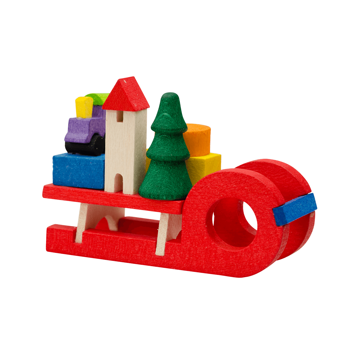 Gabenschlitten als Baumschmuck - rot -